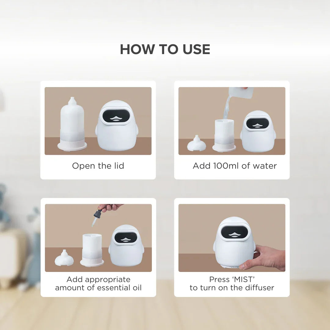 Penguin diffuser how to use - simple aromatherapy device instructions
